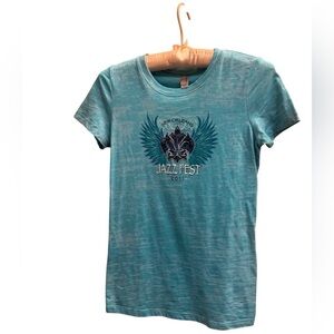 VINTAGE JAZZ FEST 2011 New Orleans Concert Women’s Tee Blue Size SM Iconic EUC